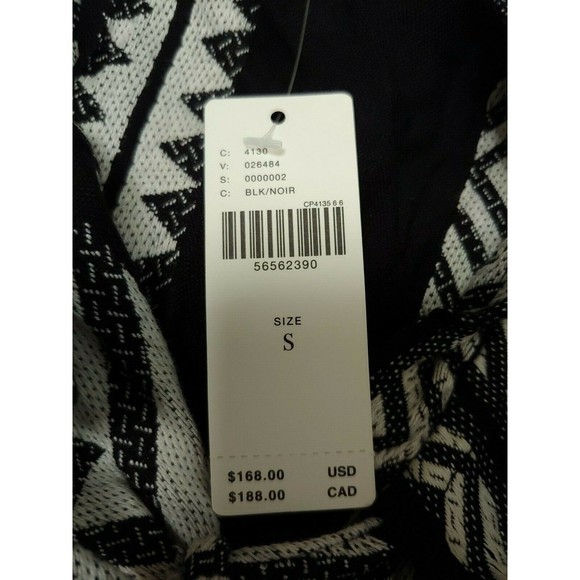 Anthropologie Maeve Tunic Dress Small Black White Tassels Boho Dominique Cotton - Picture 10 of 12